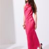 Rugloze halter midi-jurk