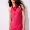 Rugloze halter midi-jurk
