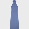 Rugloze halter midi-jurk