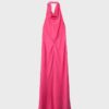 Rugloze halter midi-jurk