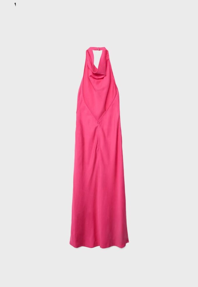 Rugloze halter midi-jurk