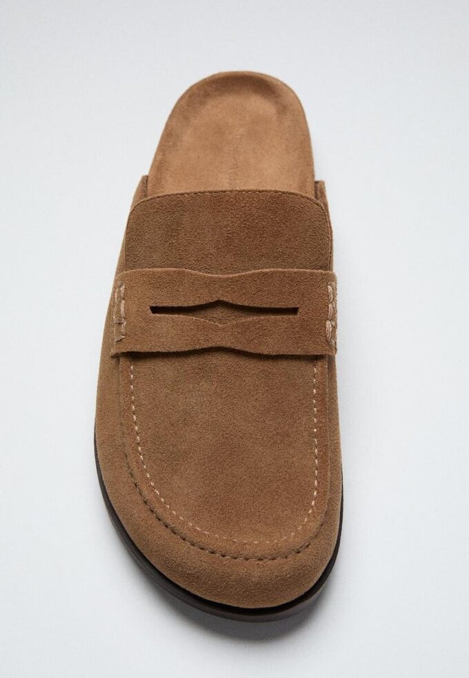 Rugloze leerloafer-klompen