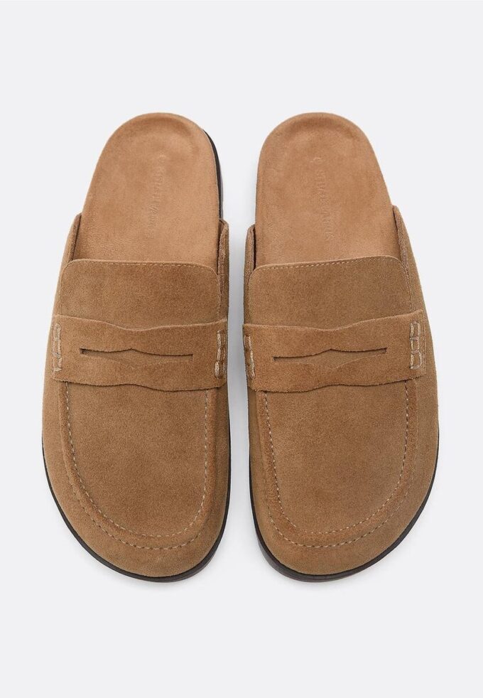 Rugloze leerloafer-klompen