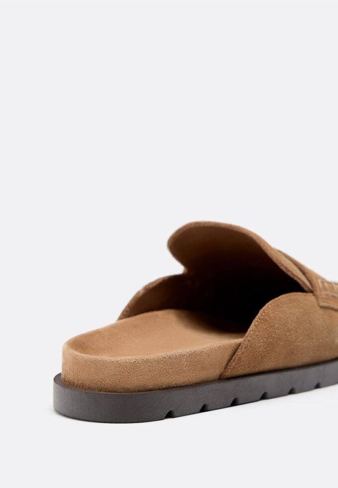 Rugloze leerloafer-klompen