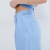 Rustieke broek met Wide Leg pijpen en verstelbare knopen Rustieke broek met Wide Leg pijpen en verstelbare knopen