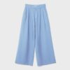 Rustieke broek met Wide Leg pijpen en verstelbare knopen Rustieke broek met Wide Leg pijpen en verstelbare knopen