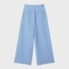 Rustieke broek met Wide Leg pijpen en verstelbare knopen Rustieke broek met Wide Leg pijpen en verstelbare knopen