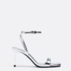 Sandalen met hak en metallic effect