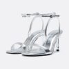 Sandalen met hak en metallic effect