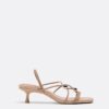 Sandalen met kittenhak en metalen details