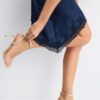 Sandalen met mesh en naaldhak