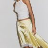 Satijnen asymmetrische midirok
