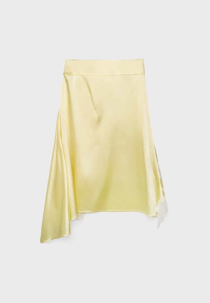 Satijnen asymmetrische midirok