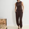 Satijnen jumpsuit met halternek
