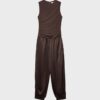 Satijnen jumpsuit met halternek