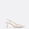 Schoenen met kittenhakken van mesh met strass