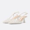 Schoenen met kittenhakken van mesh met strass