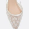Schoenen met kittenhakken van mesh met strass