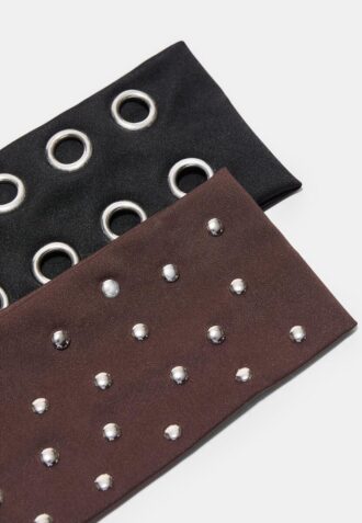 Set van 2 bonthaarbanden met studs