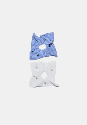 Set van 2 geborduurde scrunchies