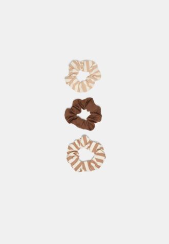 Set van 3 gestreepte scrunchies
