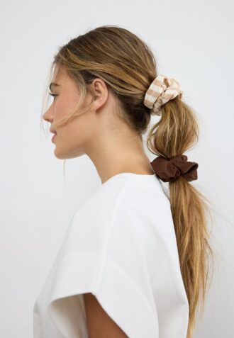 Set van 3 gestreepte scrunchies