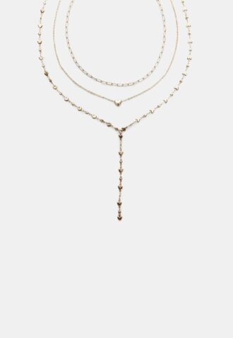 Set van 3 Lariat-hartkettingen