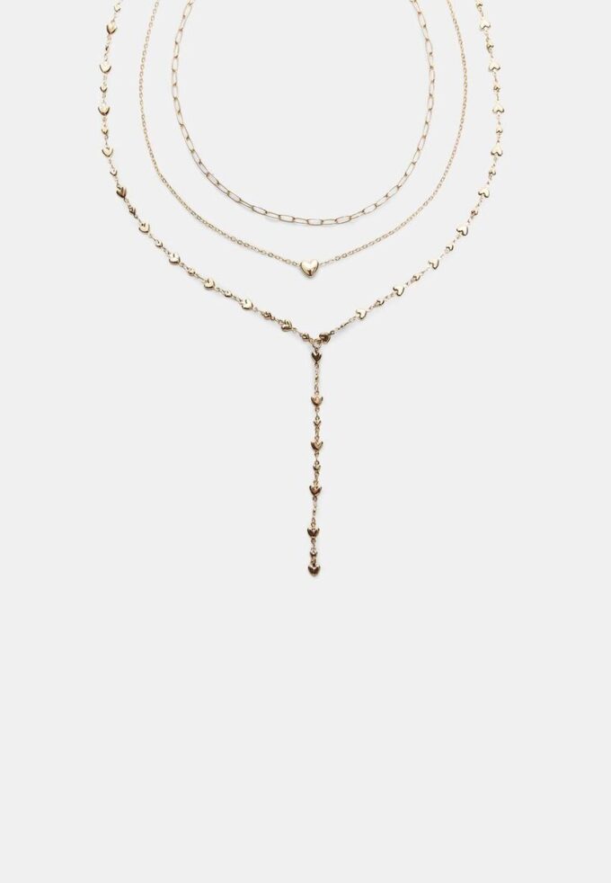 Set van 3 Lariat-hartkettingen
