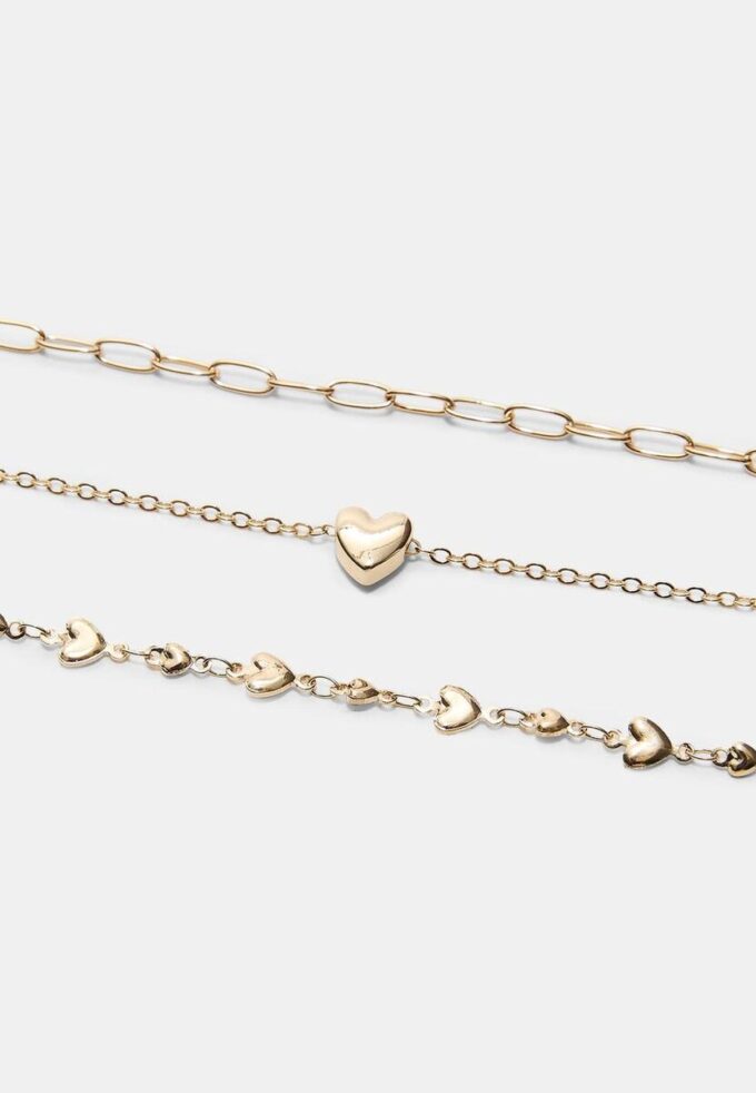 Set van 3 Lariat-hartkettingen