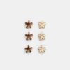 Set van 6 mini-bloemhaarclips