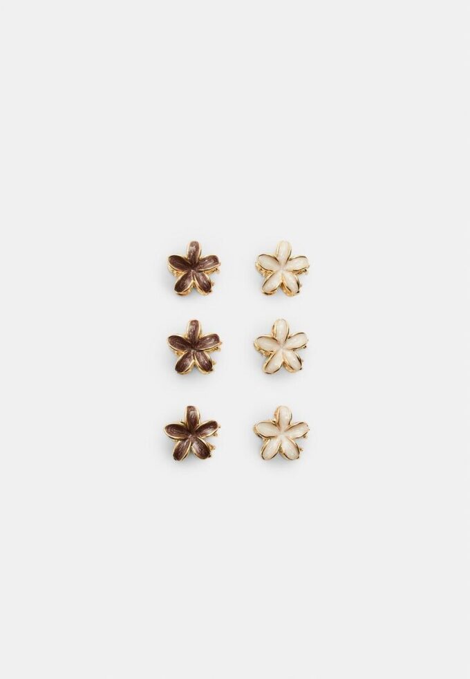 Set van 6 mini-bloemhaarclips