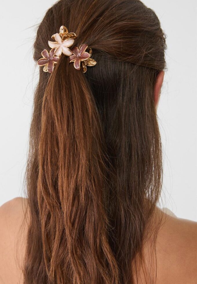 Set van 6 mini-bloemhaarclips