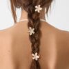 Set van 6 mini-bloemhaarclips