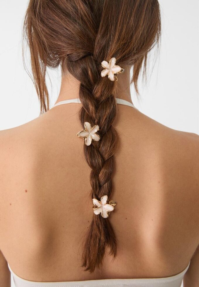 Set van 6 mini-bloemhaarclips