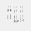Set van 9 strass-zeesterrenoorbellen Set van 9 strass-zeesterrenoorbellen