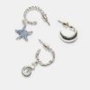 Set van 9 strass-zeesterrenoorbellen Set van 9 strass-zeesterrenoorbellen