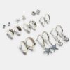 Set van 9 strass-zeesterrenoorbellen Set van 9 strass-zeesterrenoorbellen