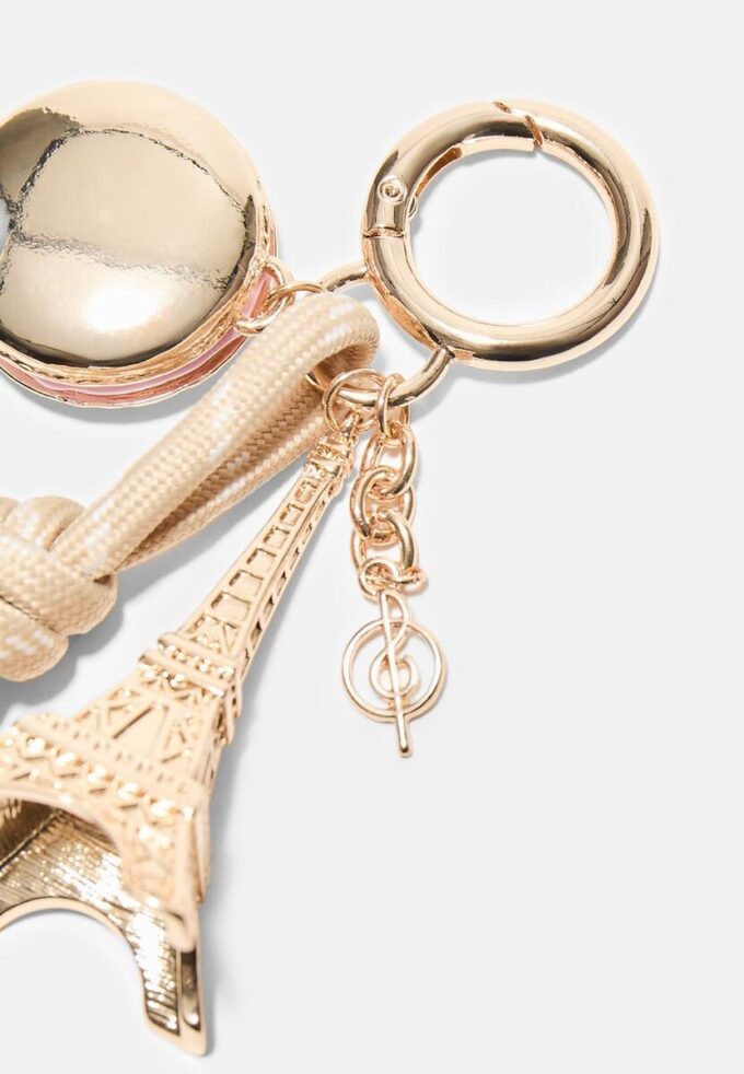 Sleutelhanger met Eiffeltoren en macarons