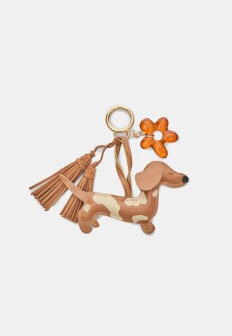 Sleutelhanger met hond- en bloembedeltje