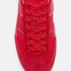Sneakers met platte zool en details van leer