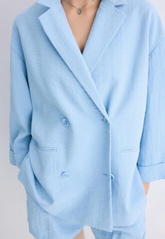 Soepelvallende blazer met dubbele rij knopen