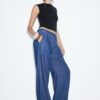 Soepelvallende denim broek met trekkoord Soepelvallende denim broek met trekkoord