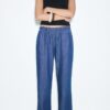 Soepelvallende denim broek met trekkoord Soepelvallende denim broek met trekkoord