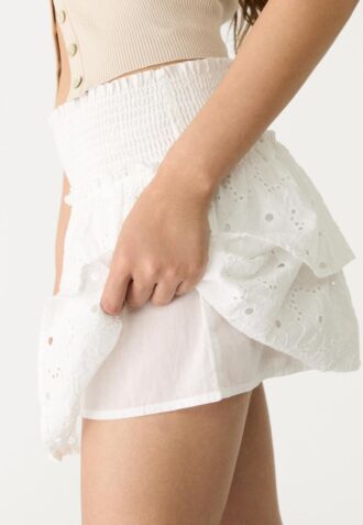 Soepelvallende Skort met borduursel