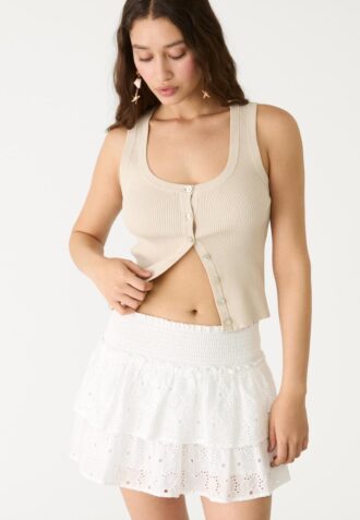 Soepelvallende Skort met borduursel