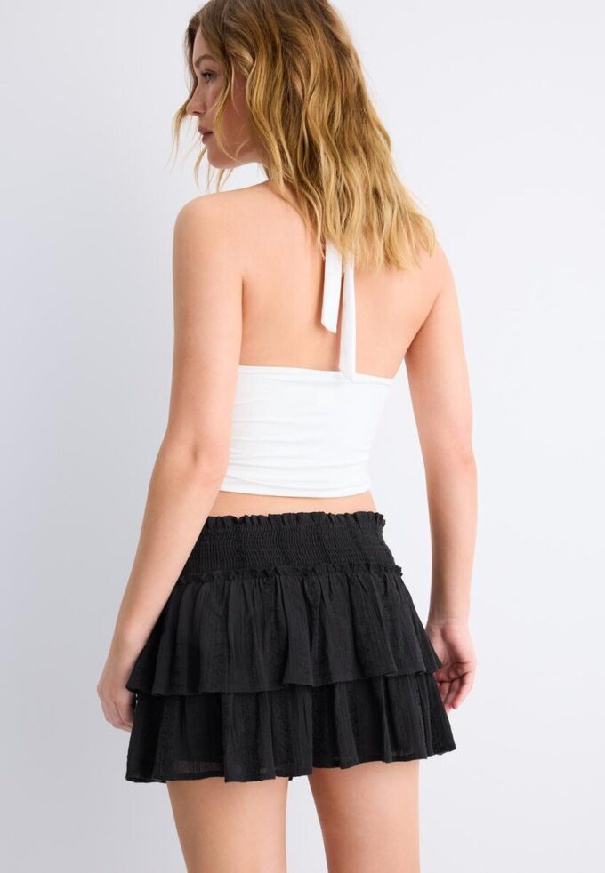 Soepelvallende Skort met ruches