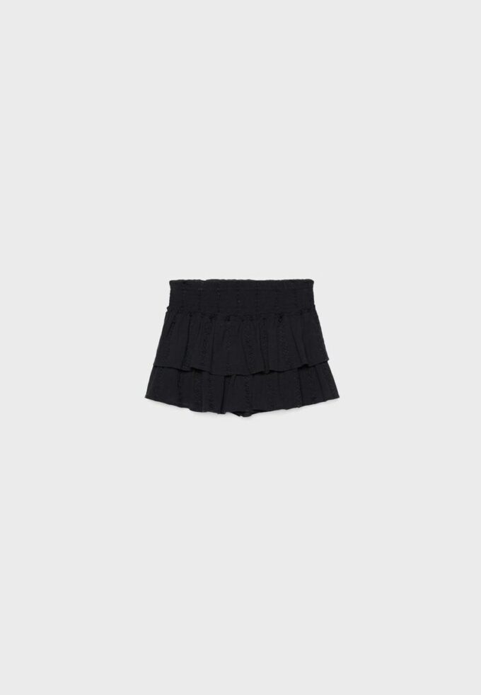 Soepelvallende Skort met ruches