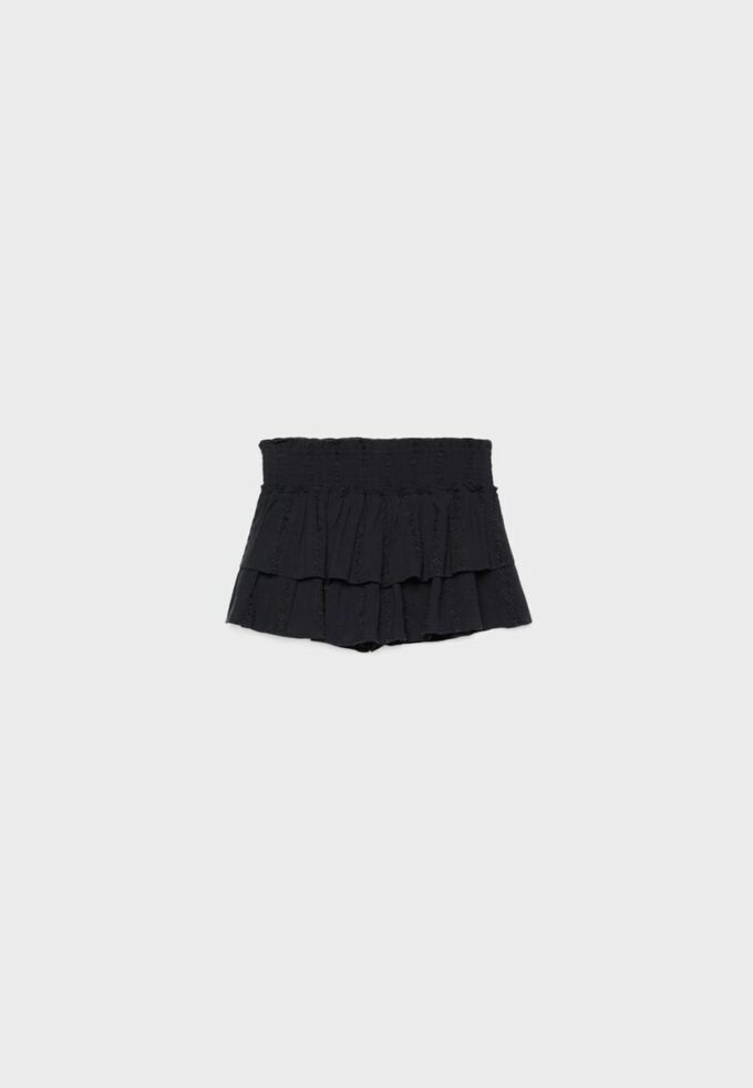 Soepelvallende Skort met ruches