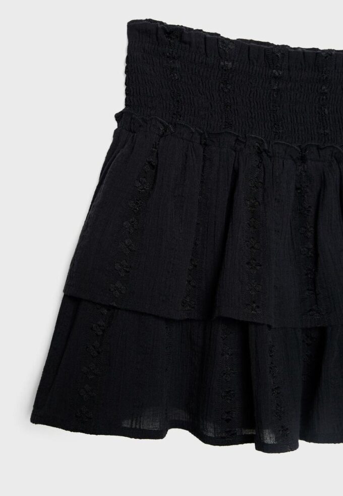 Soepelvallende Skort met ruches