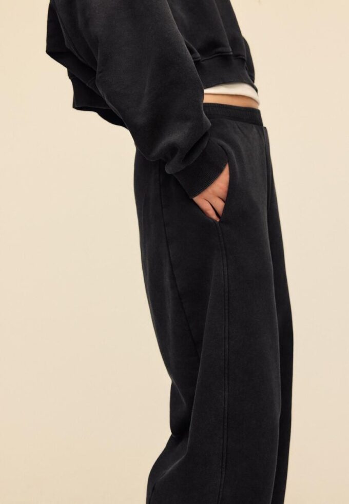 Soft-Touch acid wash fleece joggingbroek